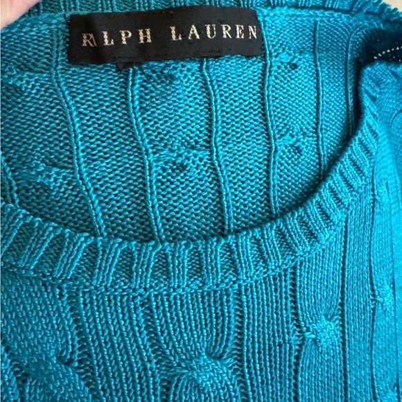 RL black lane high shine cable knit sweater size M - Picture 3 of 4